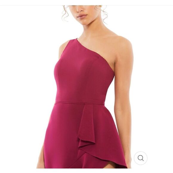 NWT Ieena for Mac Duggal One Shoulder Ruffle Gown - Picture 5 of 7
